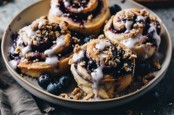 Blueberry Crumble Cinnamon Rolls