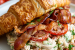 Chicken Salad Croissant with Bacon and Sliced Tomato
