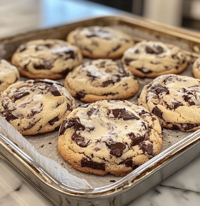 Levain Cookies on a Baking Tray