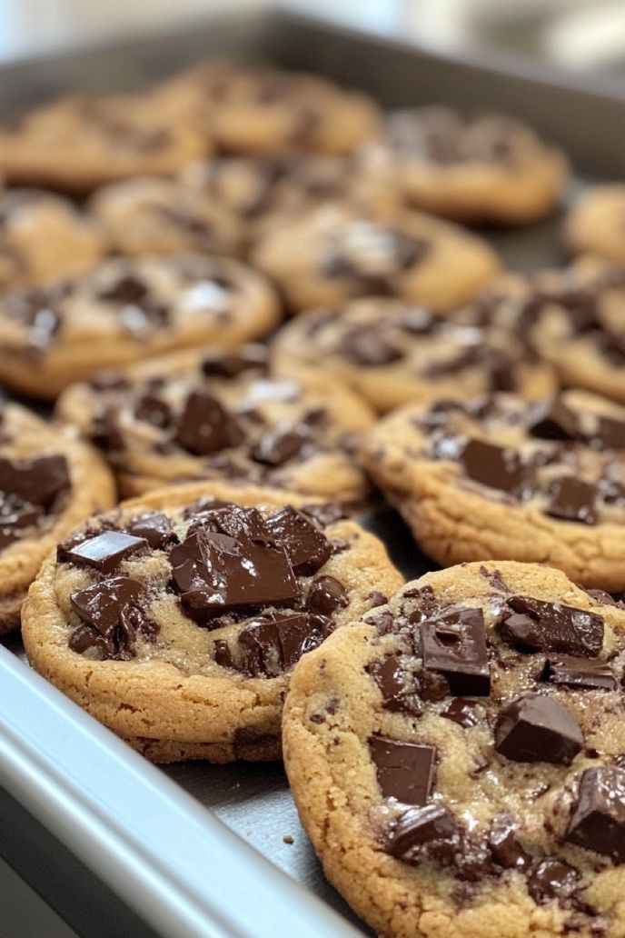 Copycat Levain Bakery Chocolate Chip Cookies on a Baking Tray