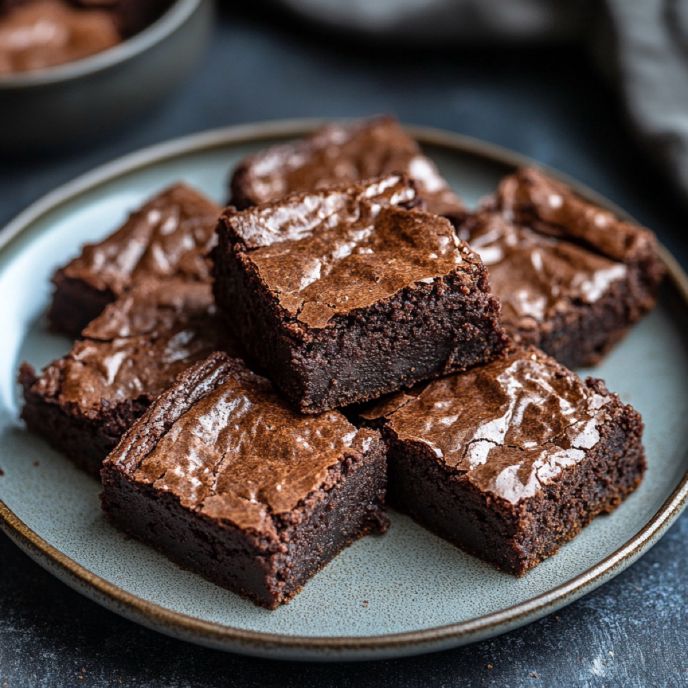 Fudge Brownies on a Plate