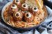 Halloween Spaghetti and Meatballs with Eyes