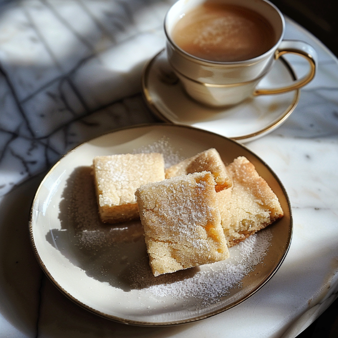 Irish shortbread bars on a plate