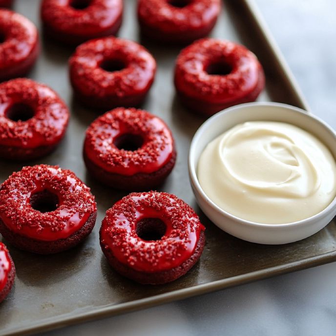 Red Velvet Donuts with Cream Cheese Frosting