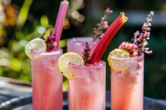 Rhubarb French 75 Cocktail