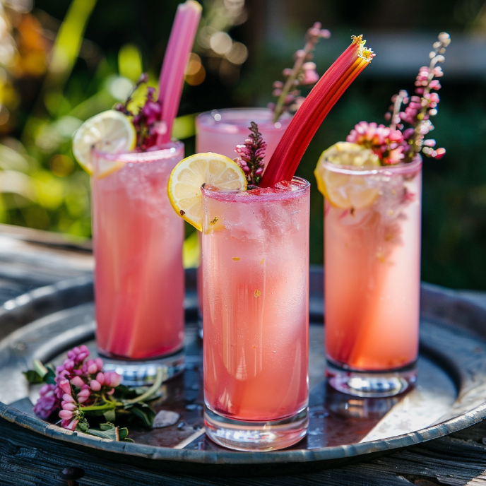 Rhubarb French 75 Cocktail