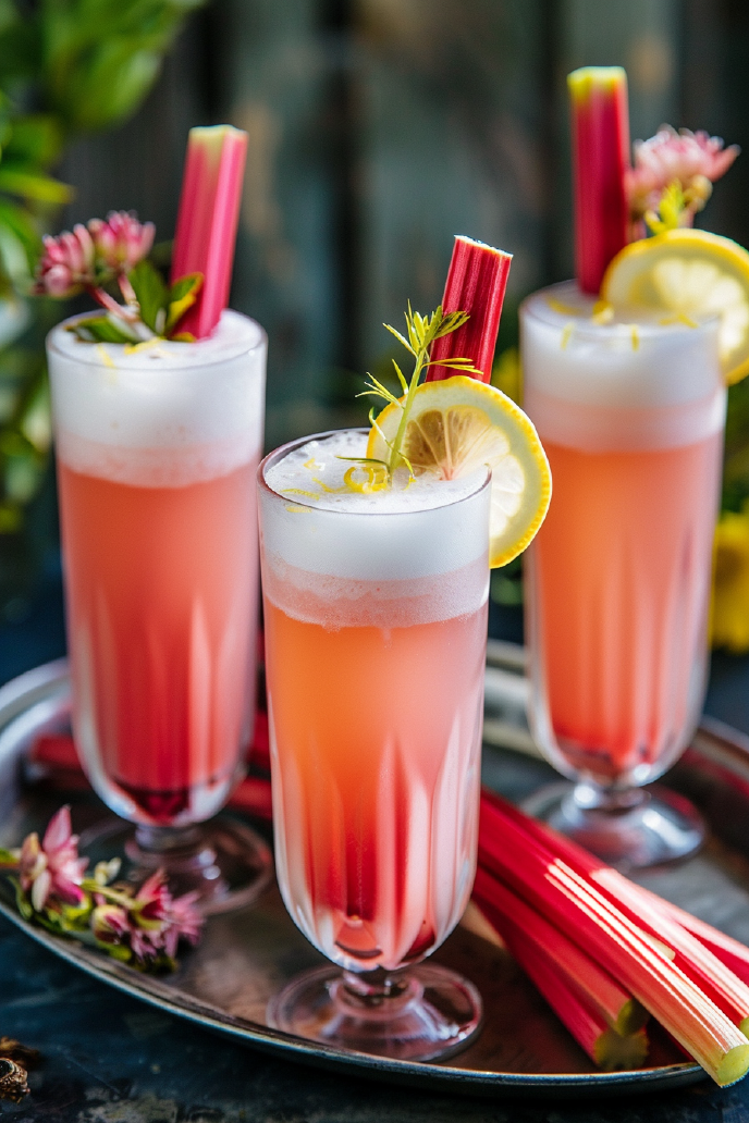 Rhubarb Gin Fizz