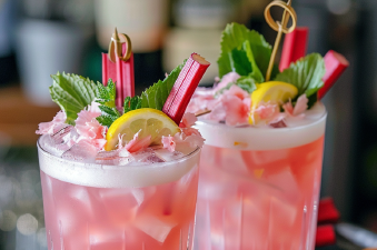 Rhubarb Gin Fizz