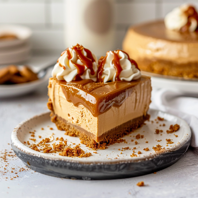 Slice of Biscoff Cheesecake