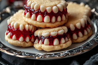 Vampire Teeth Sandwich Cookies