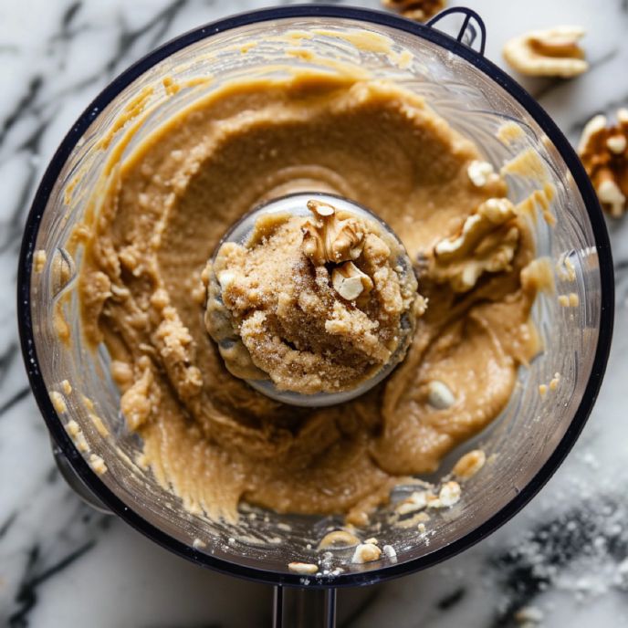 Walnut butter in a food processor